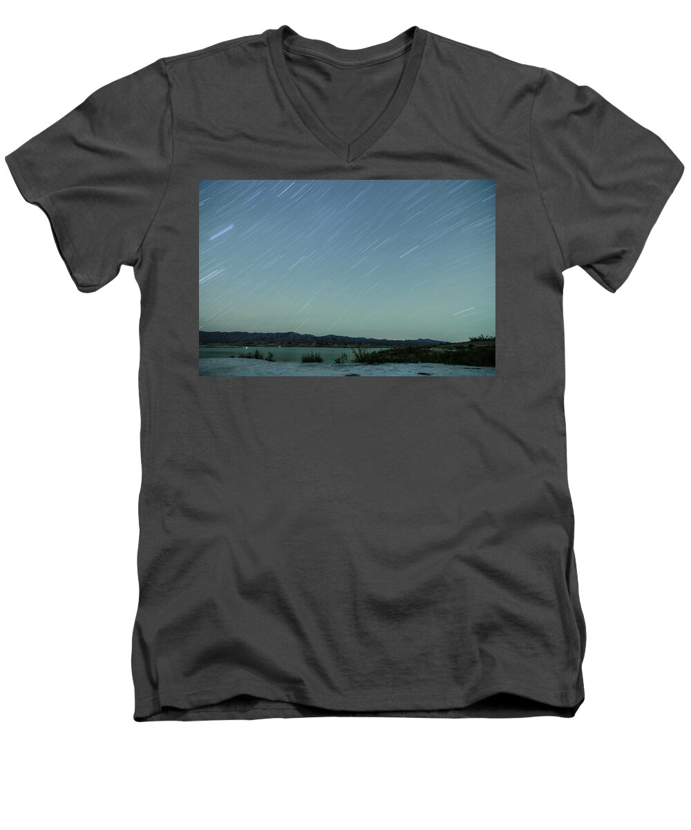 Landscape Men's V-Neck T-Shirt featuring the photograph Desert Stars by Margaret Pitcher