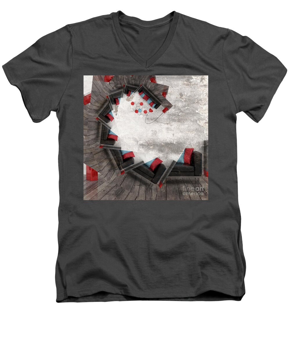 Design Men's V-Neck T-Shirt featuring the digital art Design 111 by Aimelle Ml