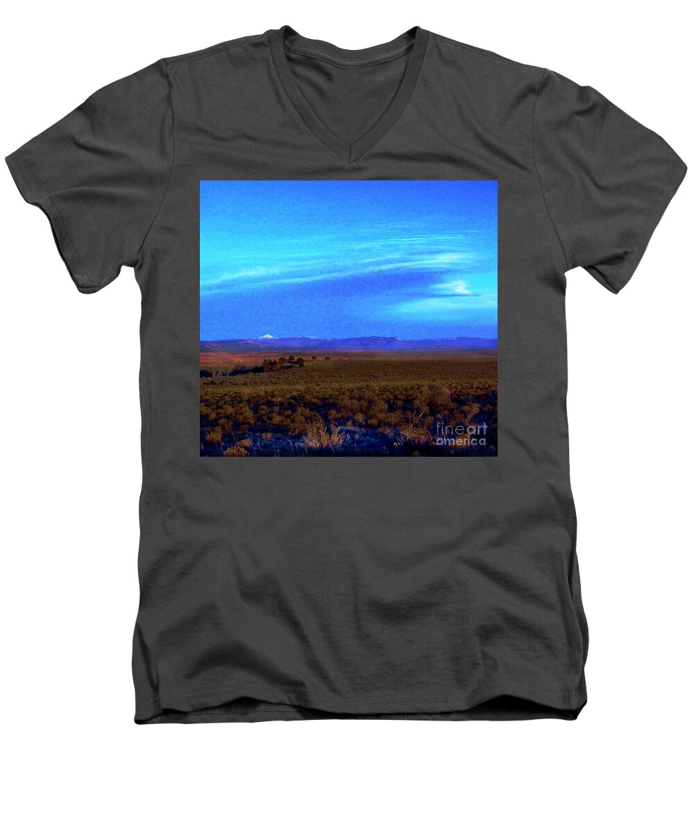 Disappointment Valley Spacious Colorado Valley Great Open Place Men's V-Neck T-Shirt featuring the digital art Disappointment Valley by Annie Gibbons
