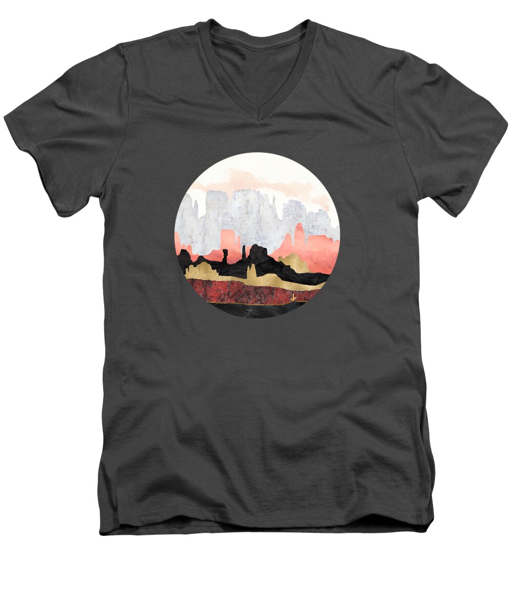 Desert Men's V-Neck T-Shirt featuring the digital art Distant Desert by Spacefrog Designs