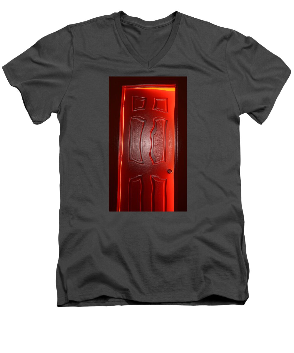 Door Men's V-Neck T-Shirt featuring the photograph Do Not Enter by Charles Benavidez