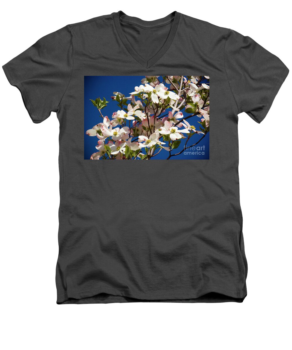 Dogwood Men's V-Neck T-Shirt featuring the photograph Dogwood Sky by Jim And Emily Bush