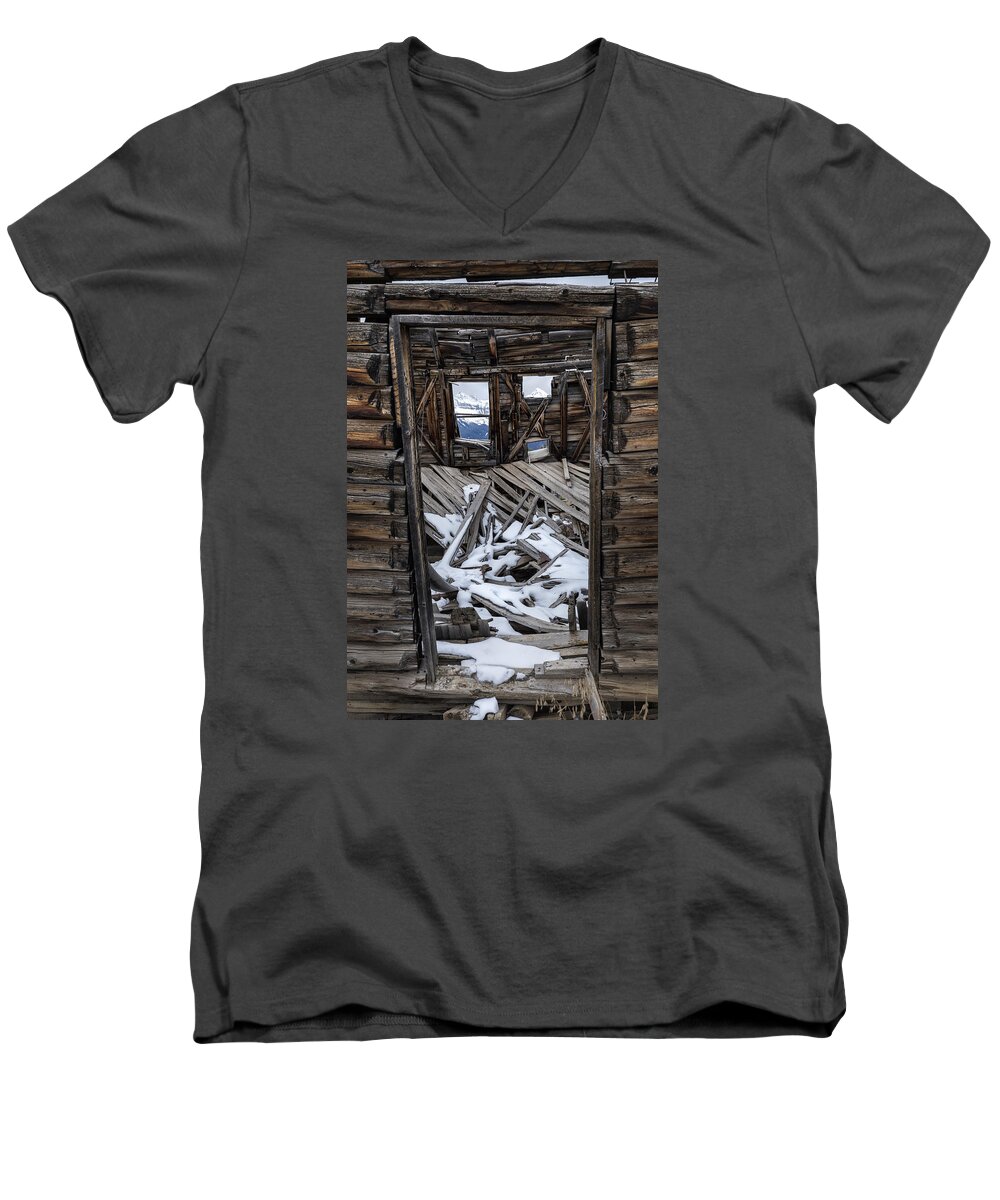Ghost Town Men's V-Neck T-Shirt featuring the photograph Doorway To the Past by Denise Bush