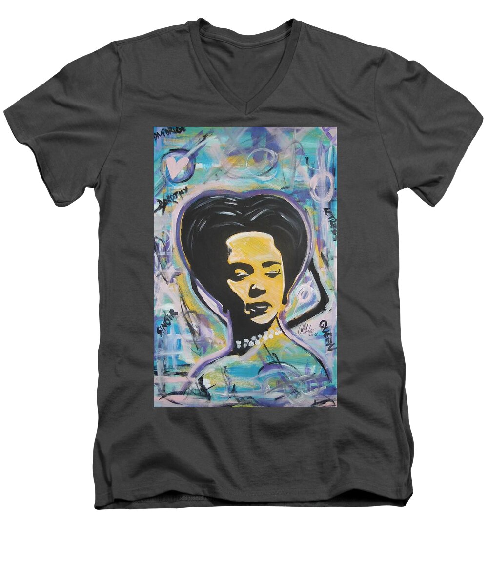 Woman Art Men's V-Neck T-Shirt featuring the painting Dorothy Dorothy by Antonio Moore