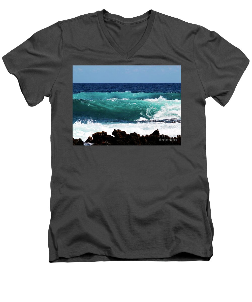Fine Art Photography Men's V-Neck T-Shirt featuring the photograph Double Waves by Patricia Griffin Brett