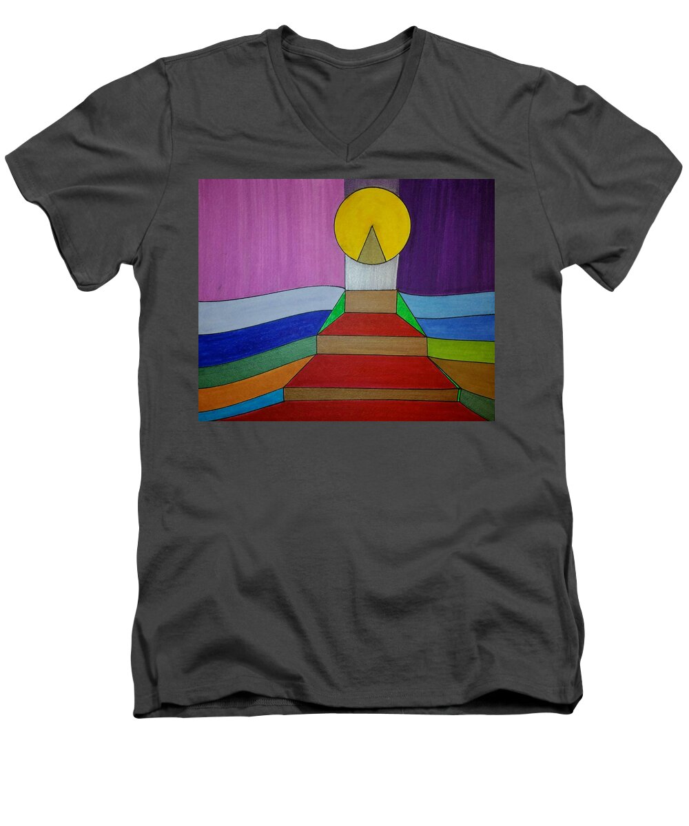 Geometric Art Men's V-Neck T-Shirt featuring the glass art Dream 263 by S S-ray