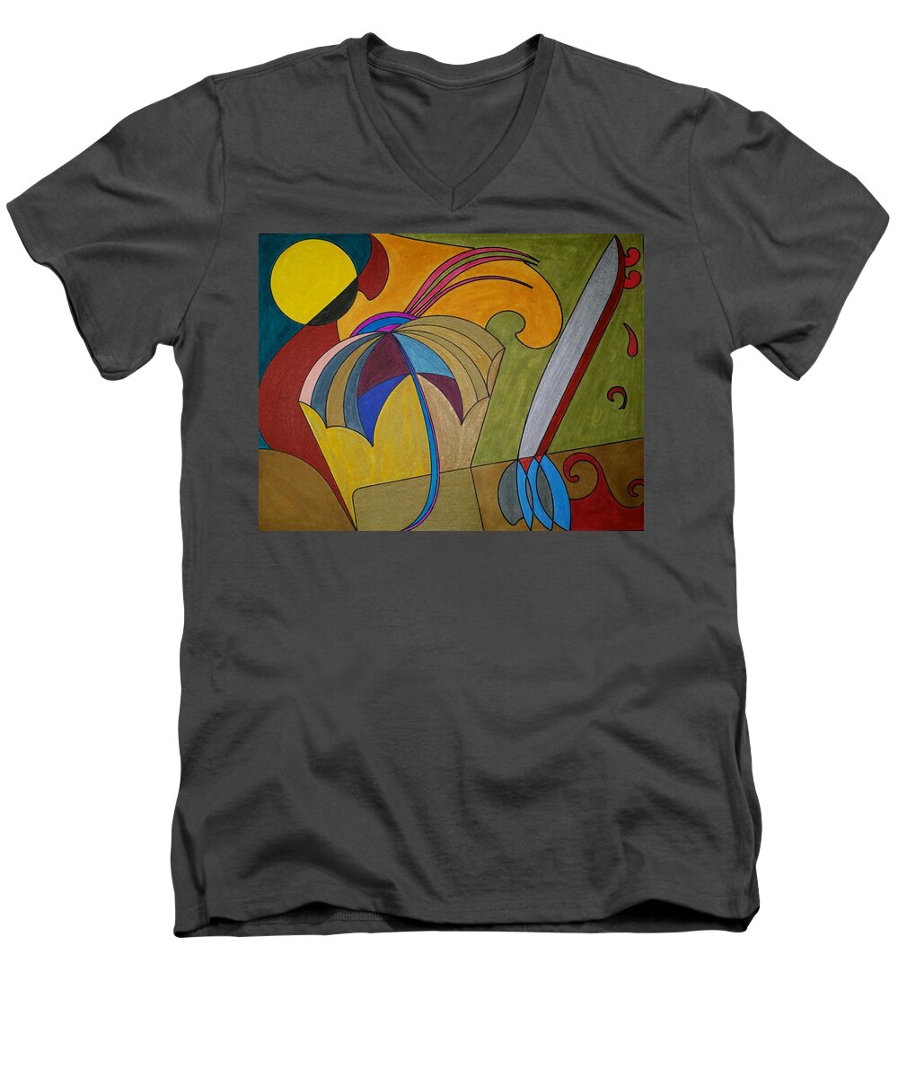 Geometric Art Men's V-Neck T-Shirt featuring the glass art Dream 271 by S S-ray