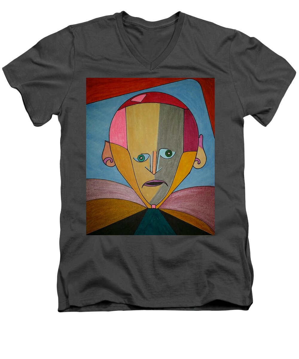 Geometric Art Men's V-Neck T-Shirt featuring the painting Dream 293 by S S-ray