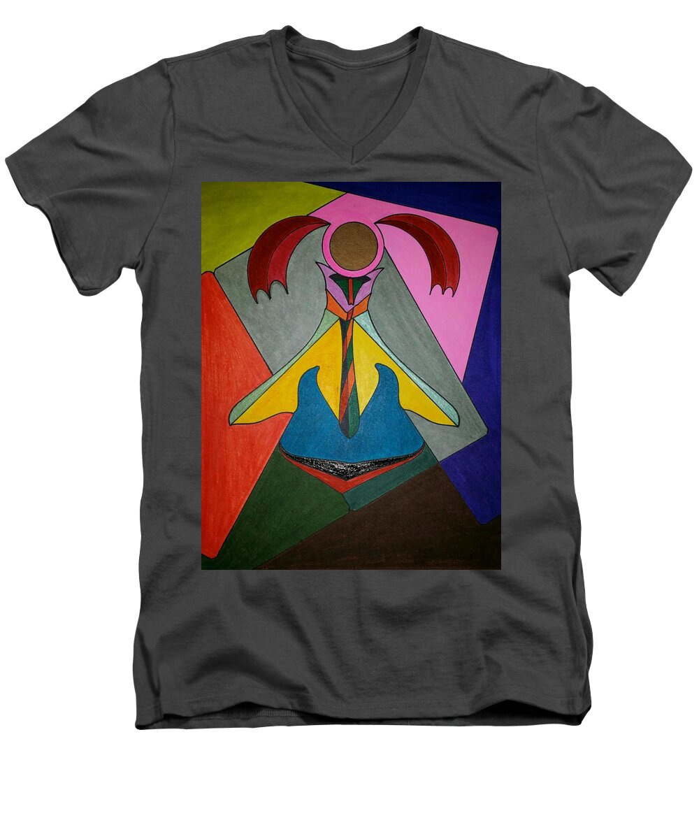  Men's V-Neck T-Shirt featuring the painting Dream 300 by S S-ray