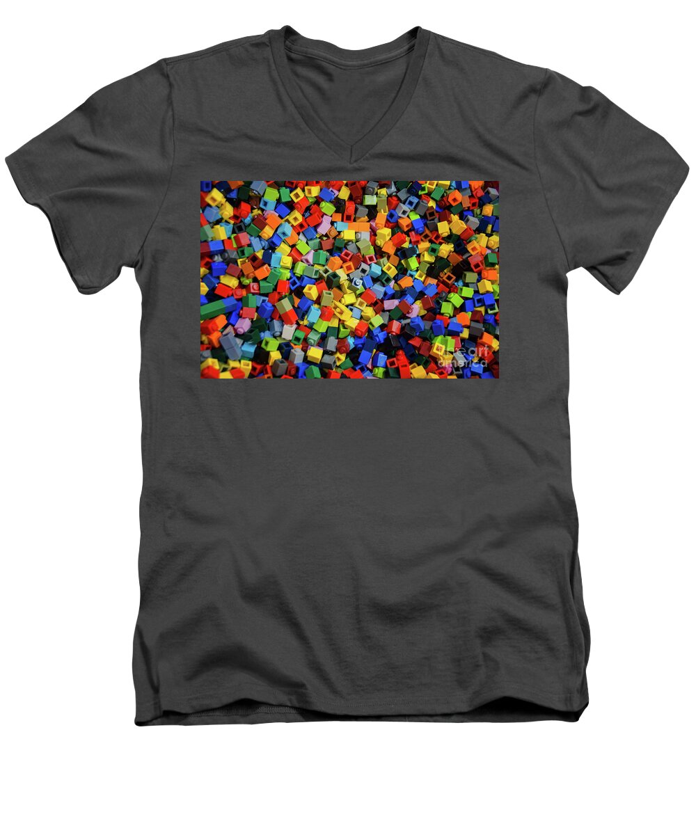 Legos Men's V-Neck T-Shirt featuring the photograph Dreaming in Legos by Norma Warden