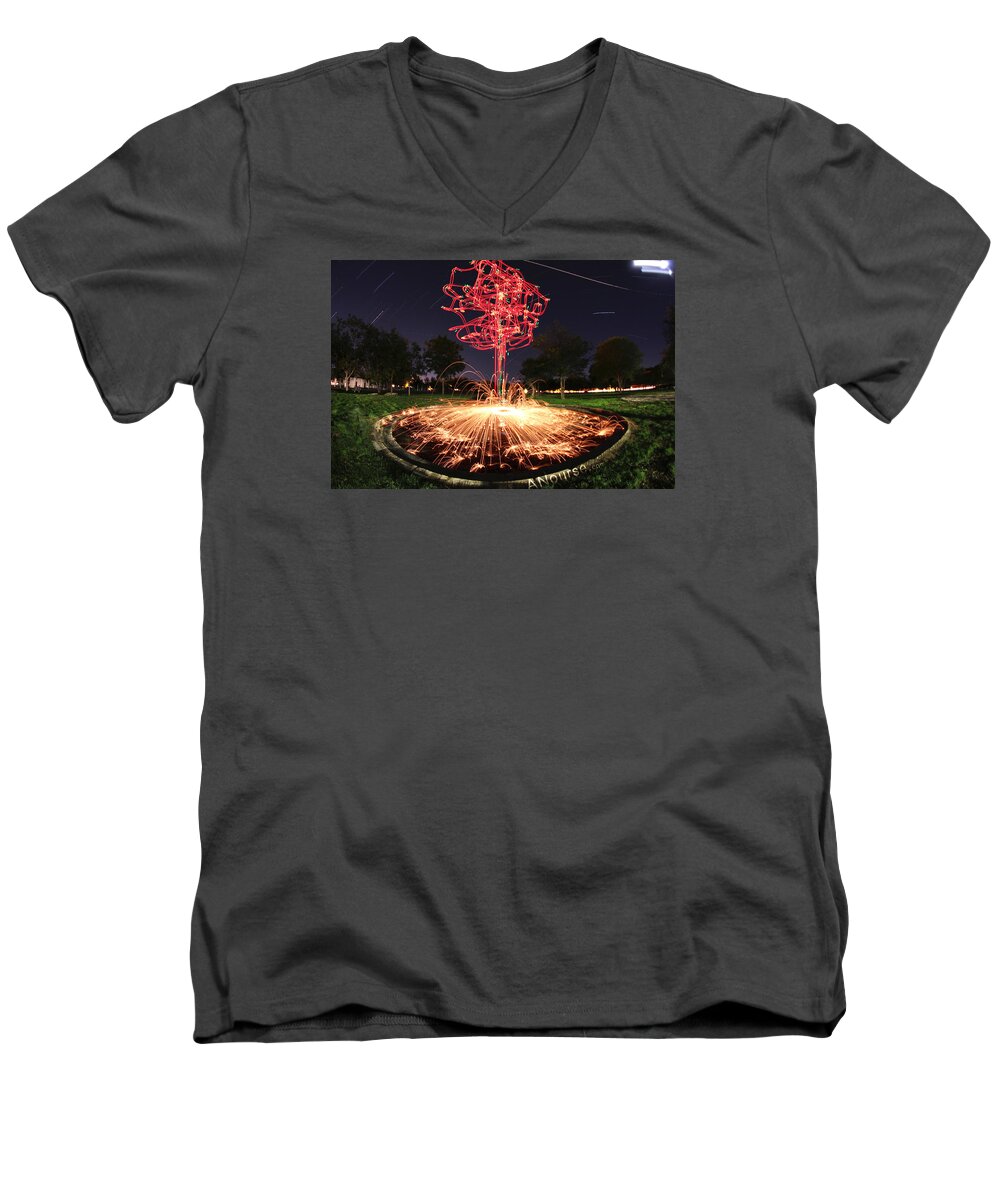 Landscape Men's V-Neck T-Shirt featuring the photograph Drone Tree 1 by Andrew Nourse