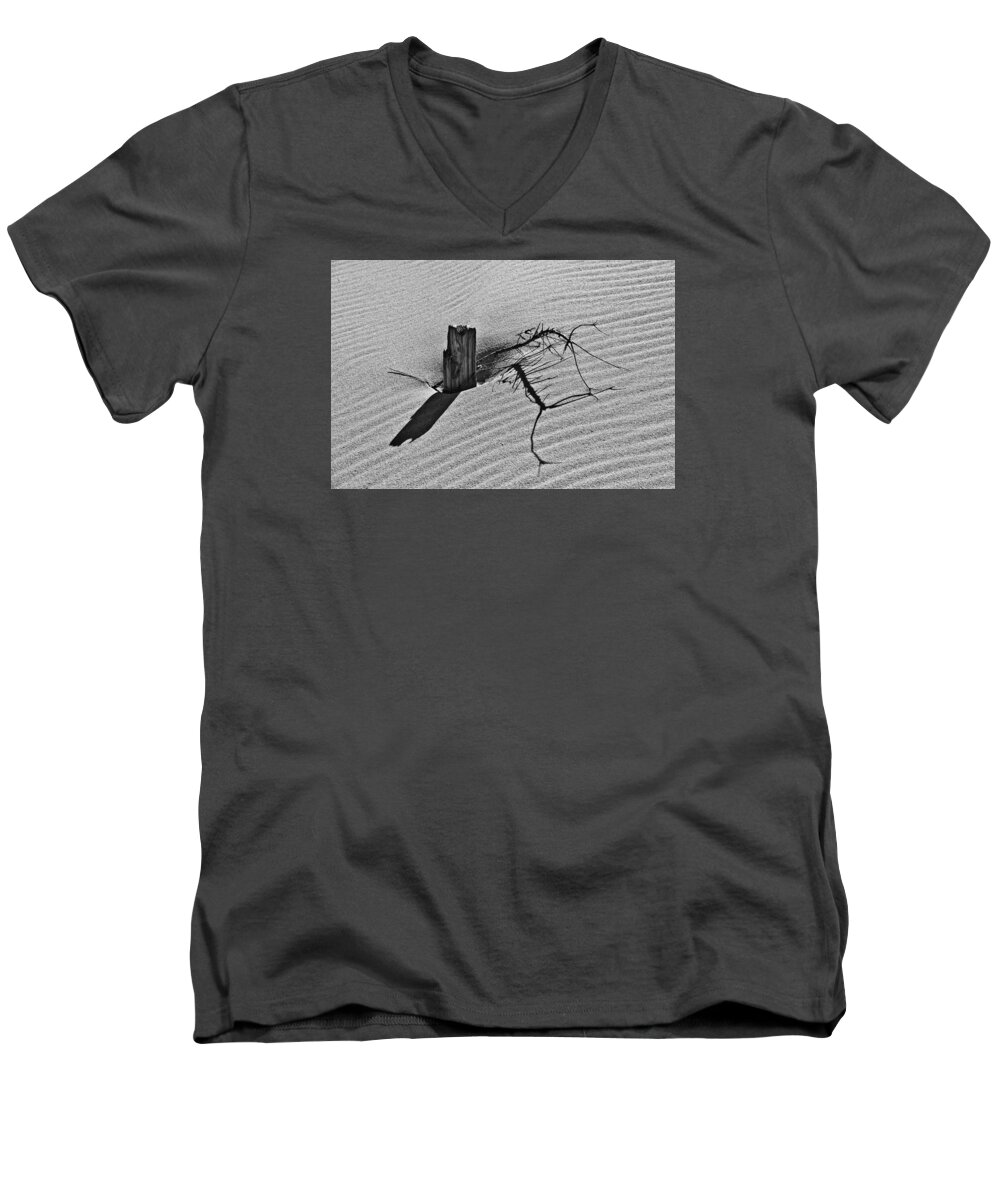 Dune Men's V-Neck T-Shirt featuring the photograph Dune Shadows by Marisa Geraghty Photography
