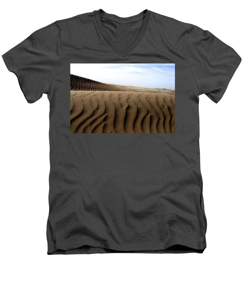 Sand Dunes Men's V-Neck T-Shirt featuring the photograph Dunes of Alaska by Anthony Jones