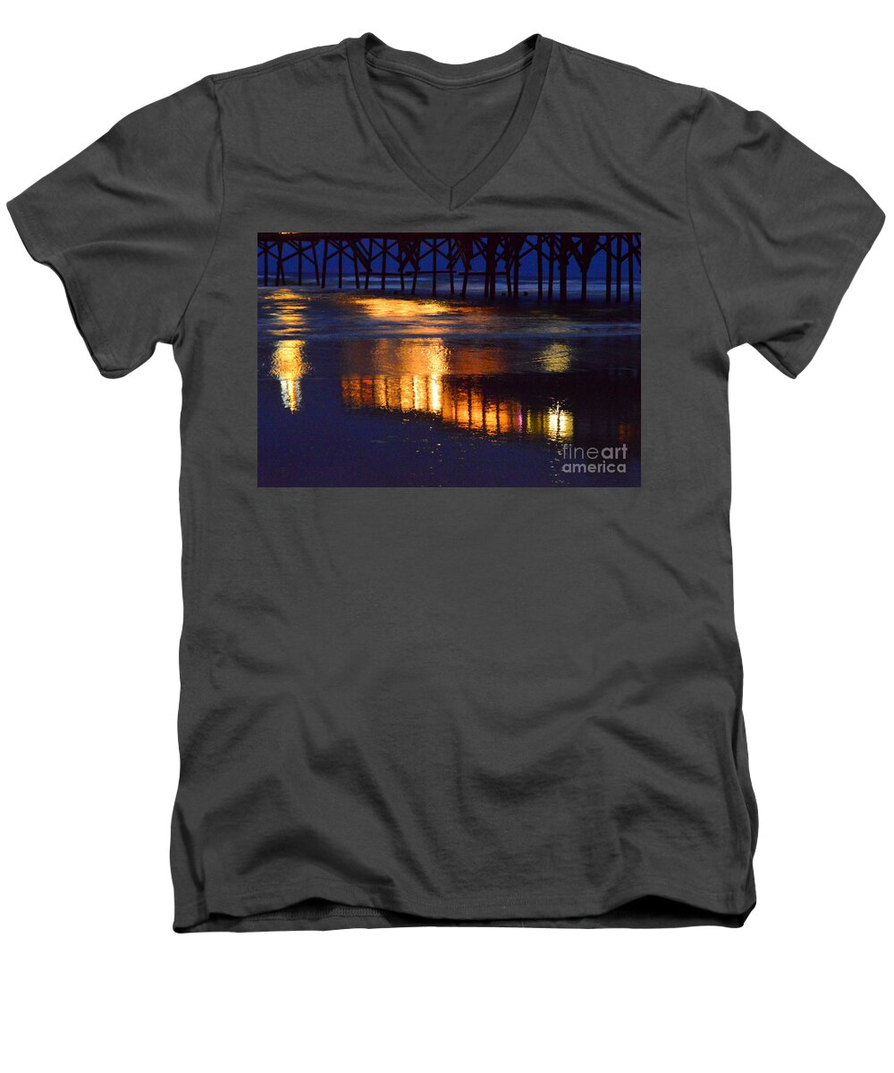Photography Men's V-Neck T-Shirt featuring the photograph Early morning pier 1-2-16 by Julianne Felton