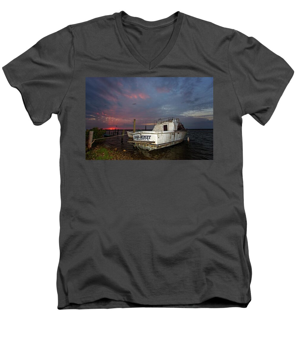 Boat Men's V-Neck T-Shirt featuring the photograph Easy Money by Eilish Palmer