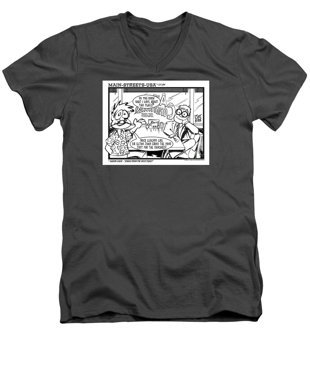 Street Scape Men's V-Neck T-Shirt featuring the digital art Elton by Joe King