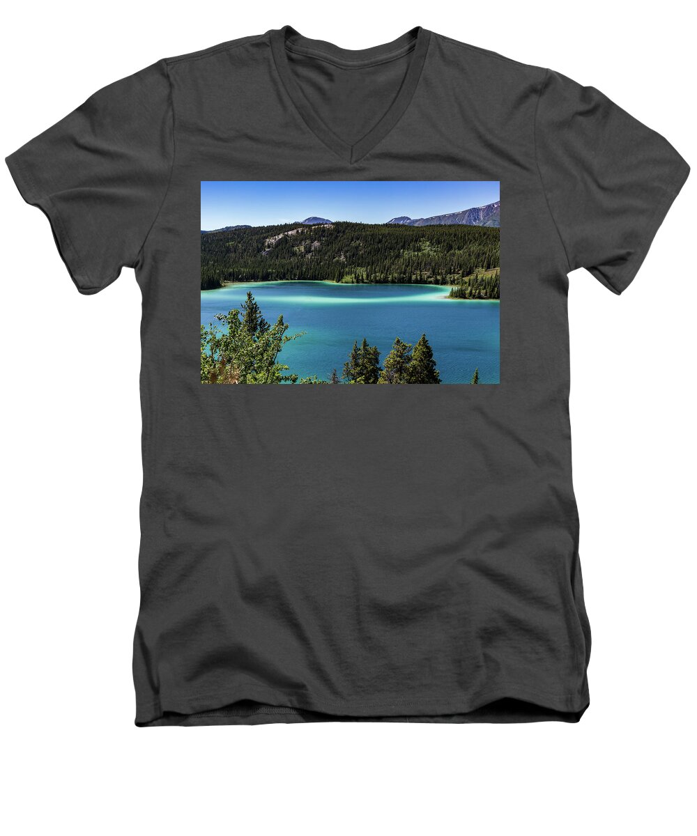 Canada Men's V-Neck T-Shirt featuring the photograph Emerald Lake 2 by Ed Clark