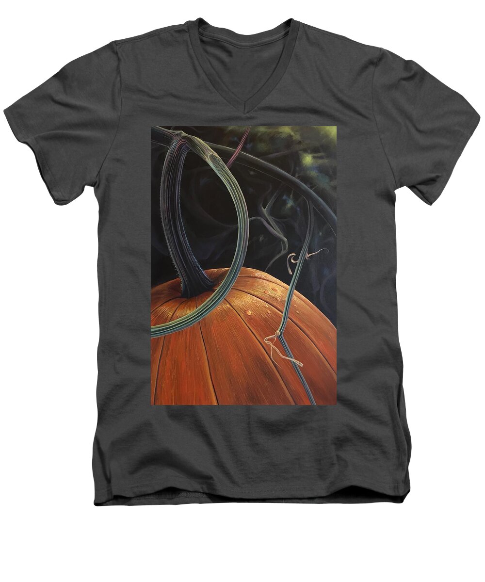 Pumpkin Men's V-Neck T-Shirt featuring the painting Enchantment by Hunter Jay