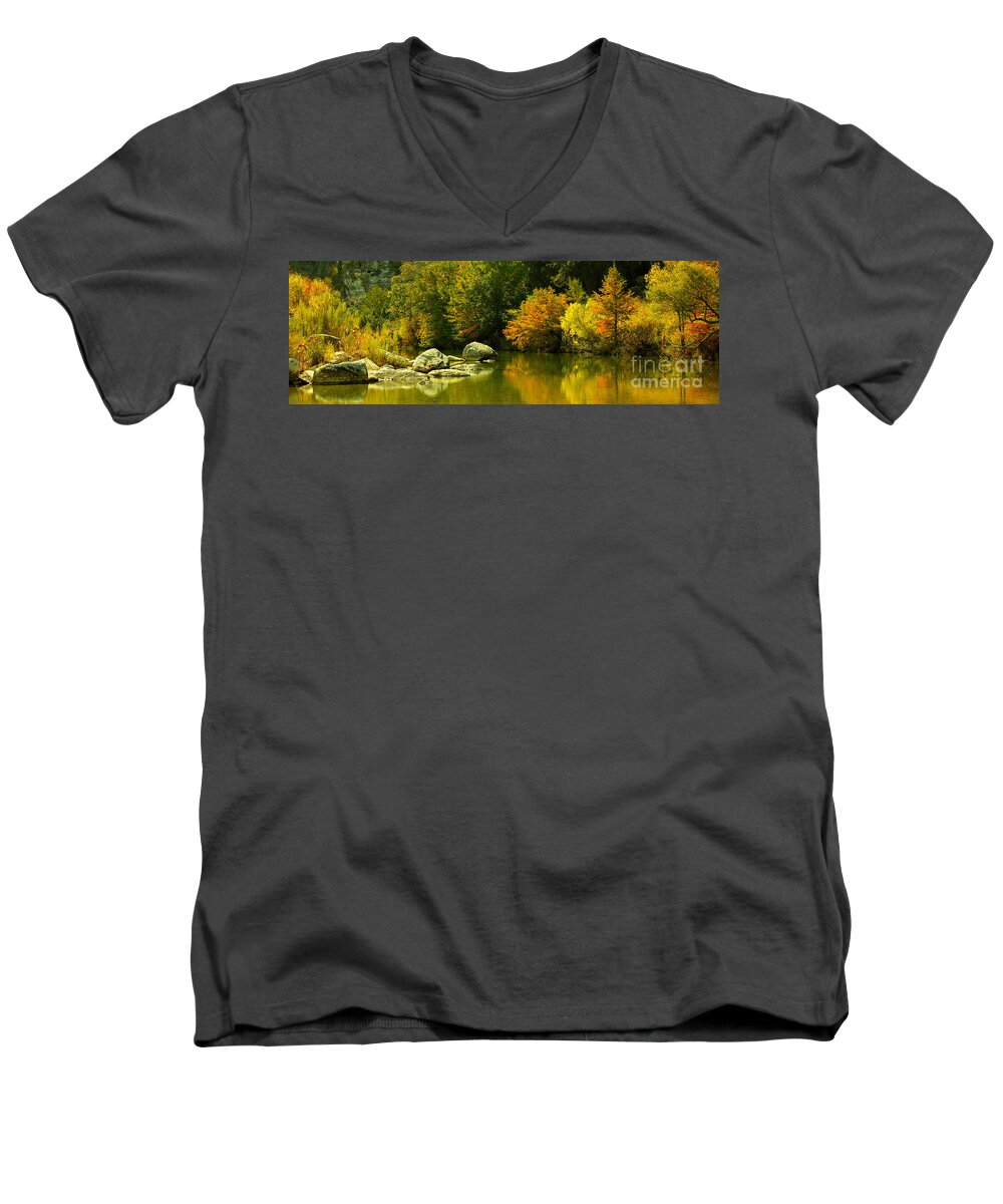 Michael Tidwell Photography Men's V-Neck T-Shirt featuring the photograph English Crossing by Michael Tidwell