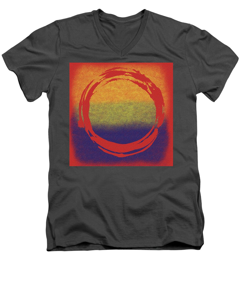 Circle Men's V-Neck T-Shirt featuring the painting Enso 7 by Julie Niemela