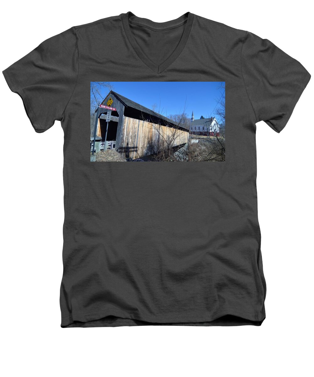 Church Men's V-Neck T-Shirt featuring the photograph Enter Here by Charles HALL