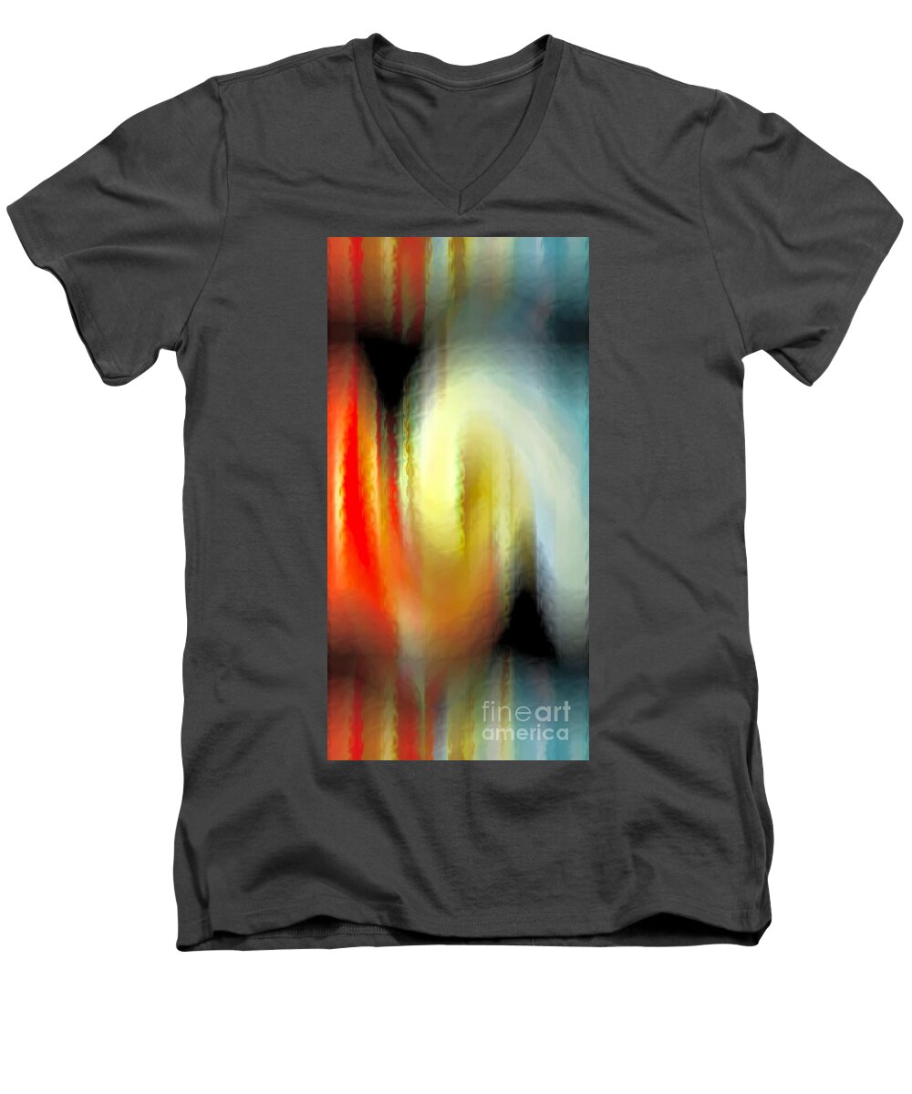Abstract Men's V-Neck T-Shirt featuring the digital art Evanescent Emotions by Gwyn Newcombe