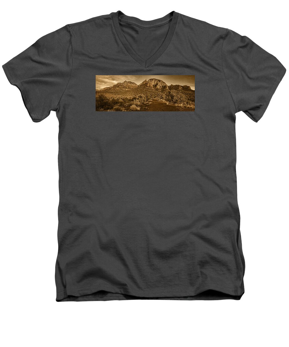 Dry Creek Vista Men's V-Neck T-Shirt featuring the photograph Evening at Dry Creek Vista Tnt by Theo O'Connor