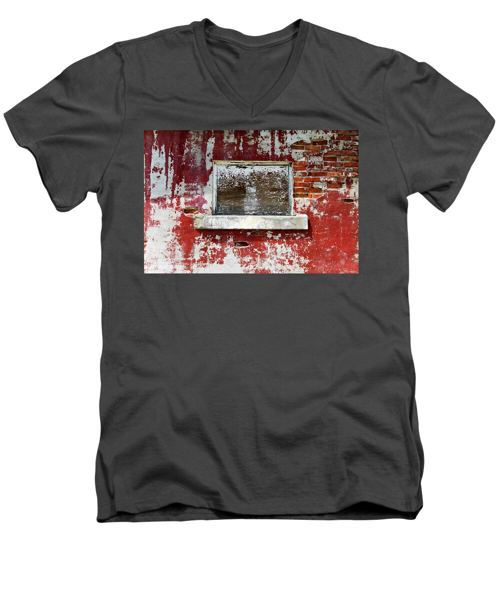Brick Men's V-Neck T-Shirt featuring the photograph Exposed by Joseph Noonan