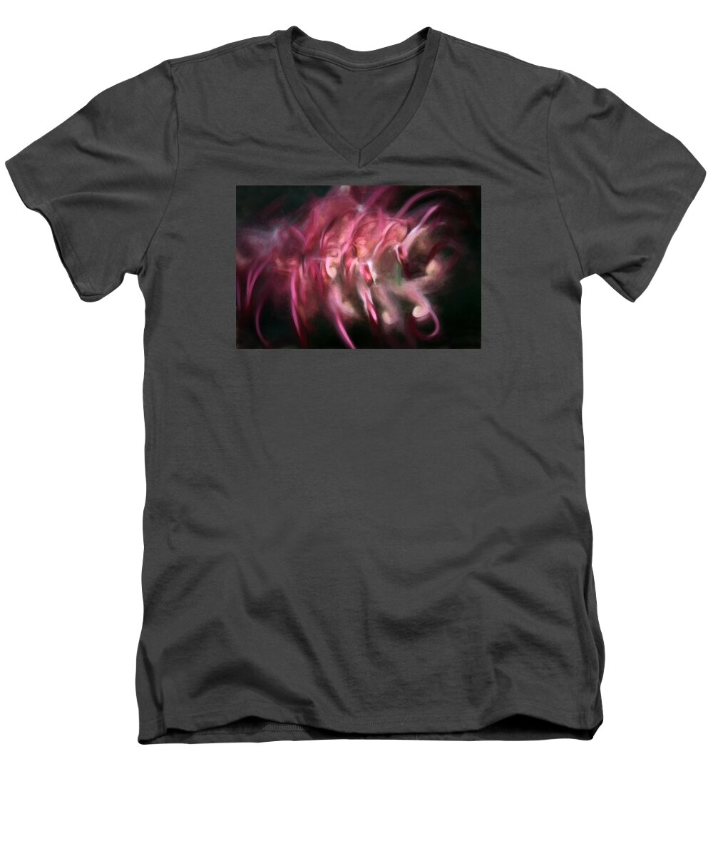 sheryl Karas Men's V-Neck T-Shirt featuring the photograph Expressive Grevillea by Sheryl Karas