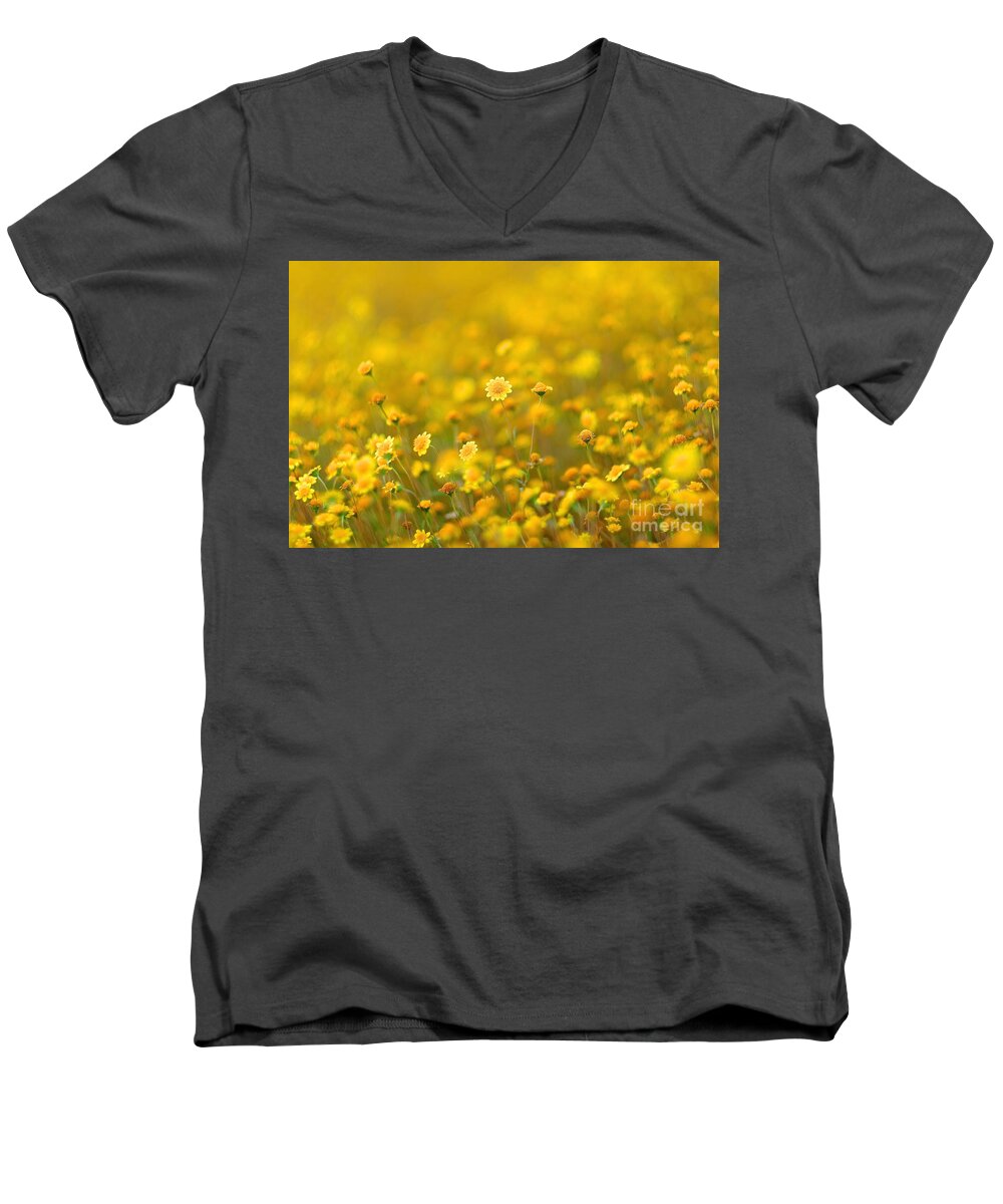 Wildflowers Men's V-Neck T-Shirt featuring the photograph Fields of Gold by Parrish Todd