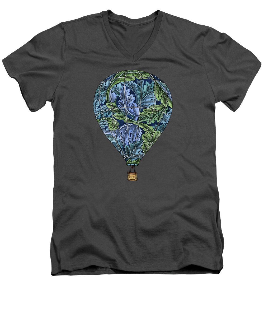 Hot Air Balloon Men's V-Neck T-Shirt featuring the painting Flight Pattern by Meg Shearer