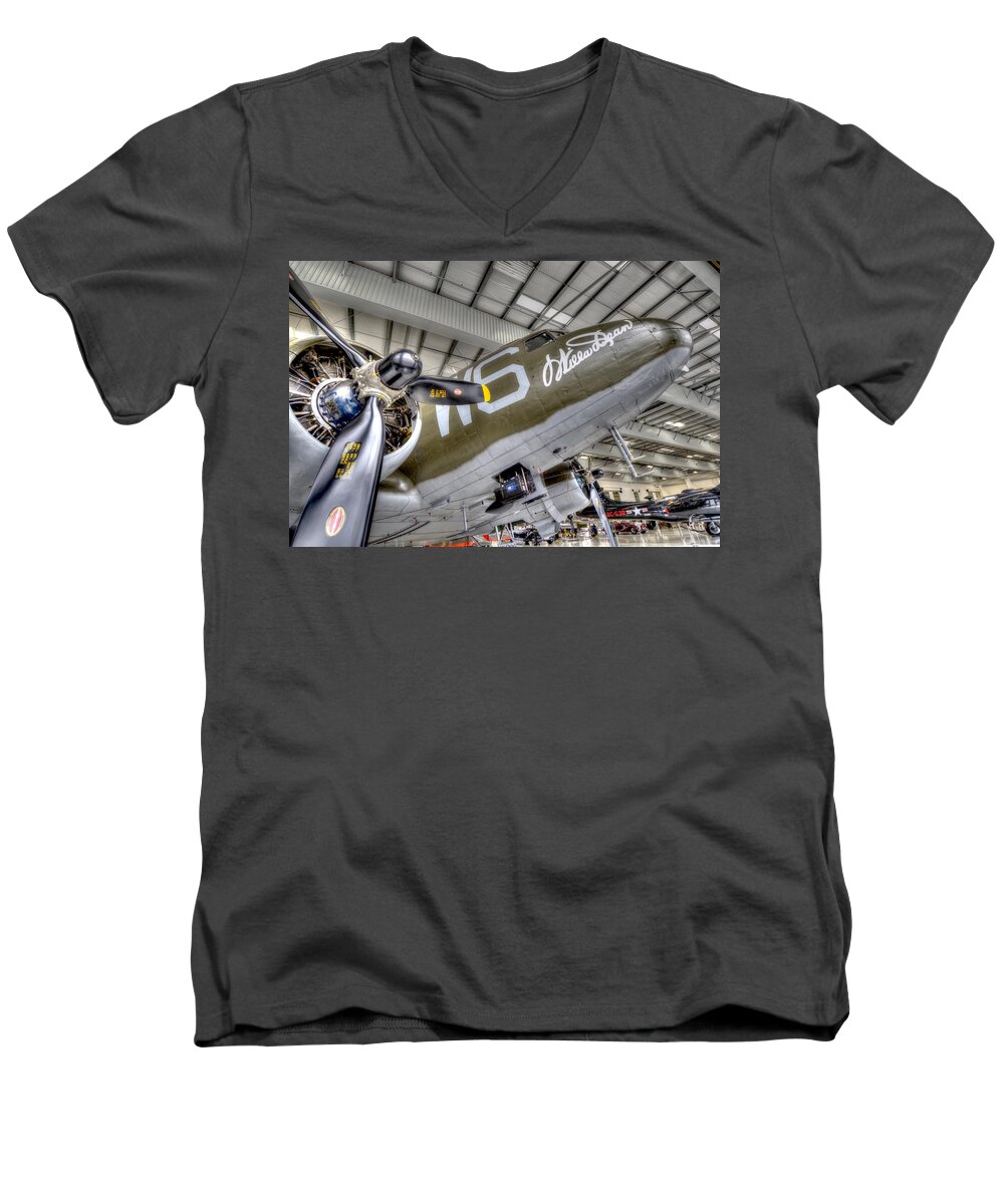 Plane Men's V-Neck T-Shirt featuring the photograph Flight time by Craig Incardone
