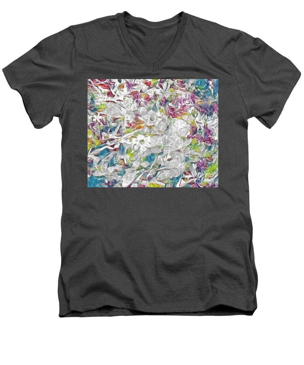 Flowers Men's V-Neck T-Shirt featuring the photograph Floral Rainbow by Kathie Chicoine