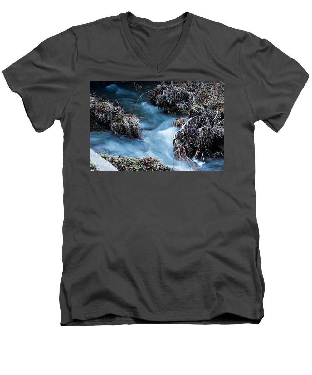 Water Men's V-Neck T-Shirt featuring the photograph Flowing Creek by Wendy Carrington