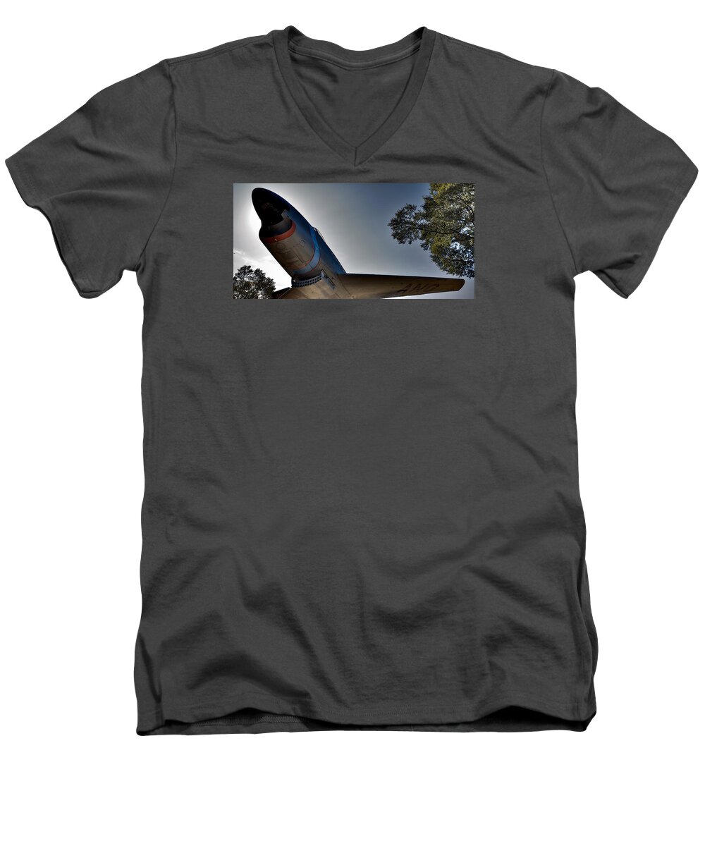 Lawrence Men's V-Neck T-Shirt featuring the photograph Flying Low by Lawrence Boothby