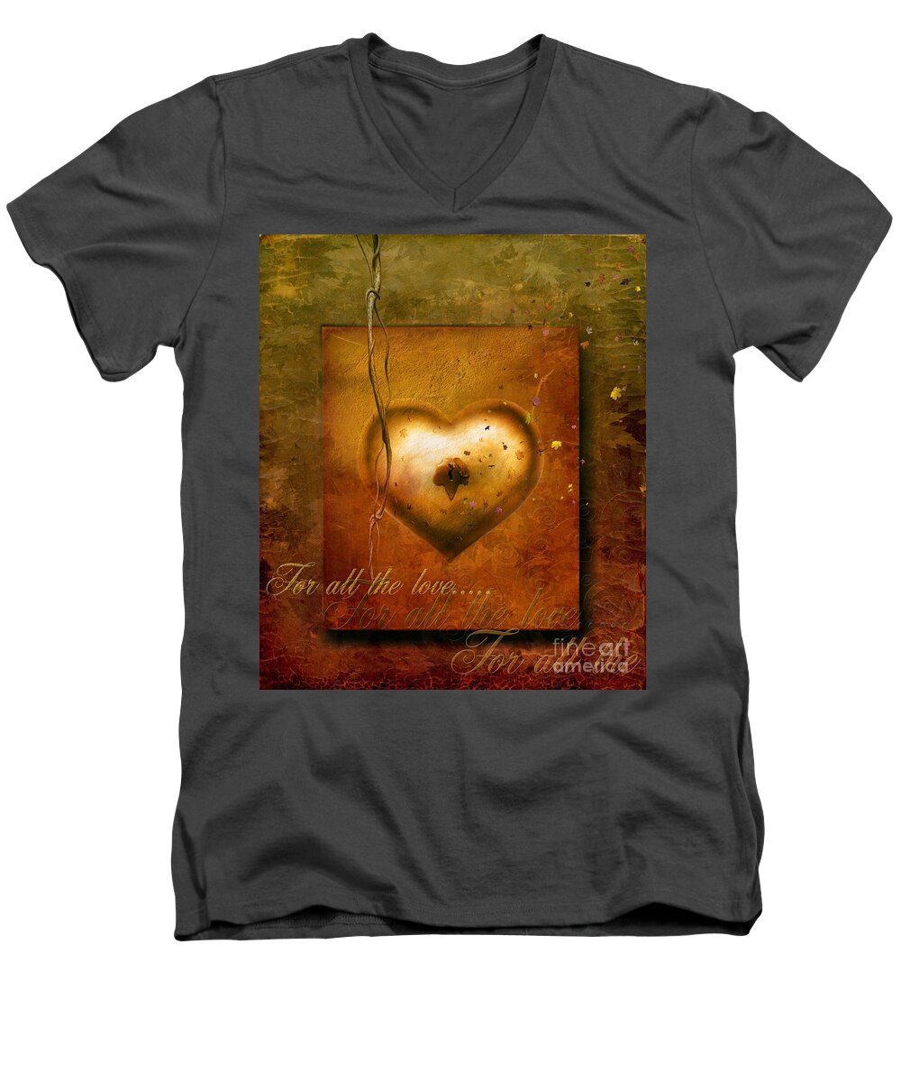 Photodream Men's V-Neck T-Shirt featuring the digital art For all the love by Jacky Gerritsen