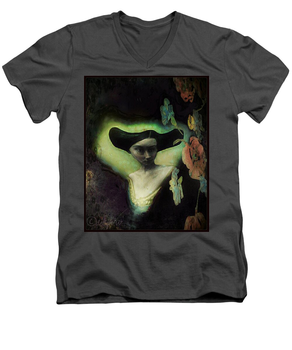 Woman Men's V-Neck T-Shirt featuring the digital art Force Field by Delight Worthyn