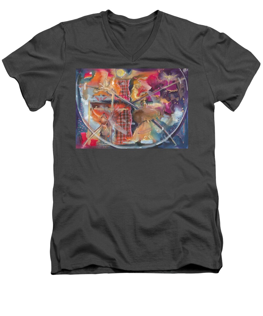 Glass Men's V-Neck T-Shirt featuring the painting Fragile Detail by Sheri Jo Posselt