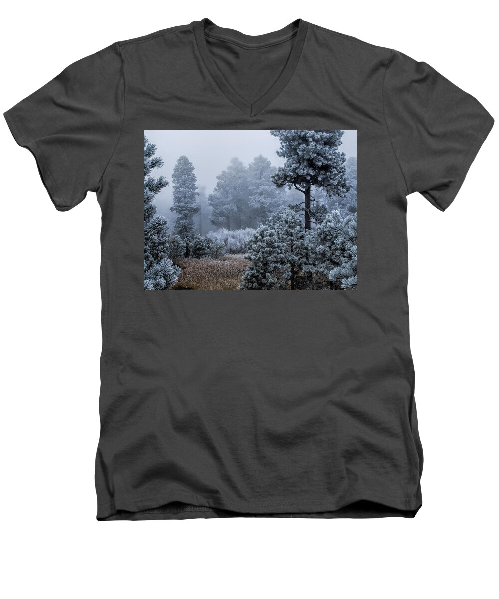 Winter Men's V-Neck T-Shirt featuring the photograph Frosted by Alana Thrower