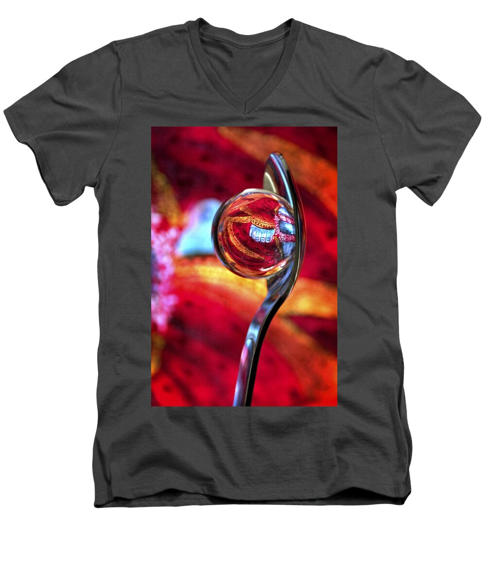 Ball Men's V-Neck T-Shirt featuring the photograph Ganesh Spoon by Skip Hunt