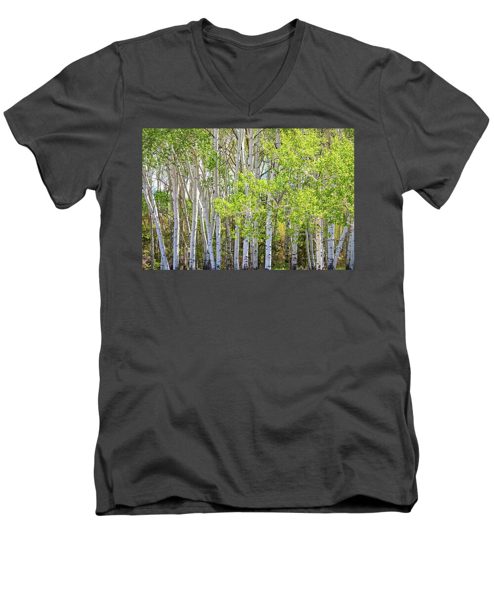 Aspen Forest Men's V-Neck T-Shirt featuring the photograph Getting Lost In the Wilderness by James BO Insogna