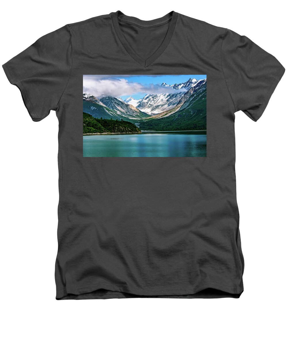 Alaska Men's V-Neck T-Shirt featuring the photograph Glacial Valley by John Hight