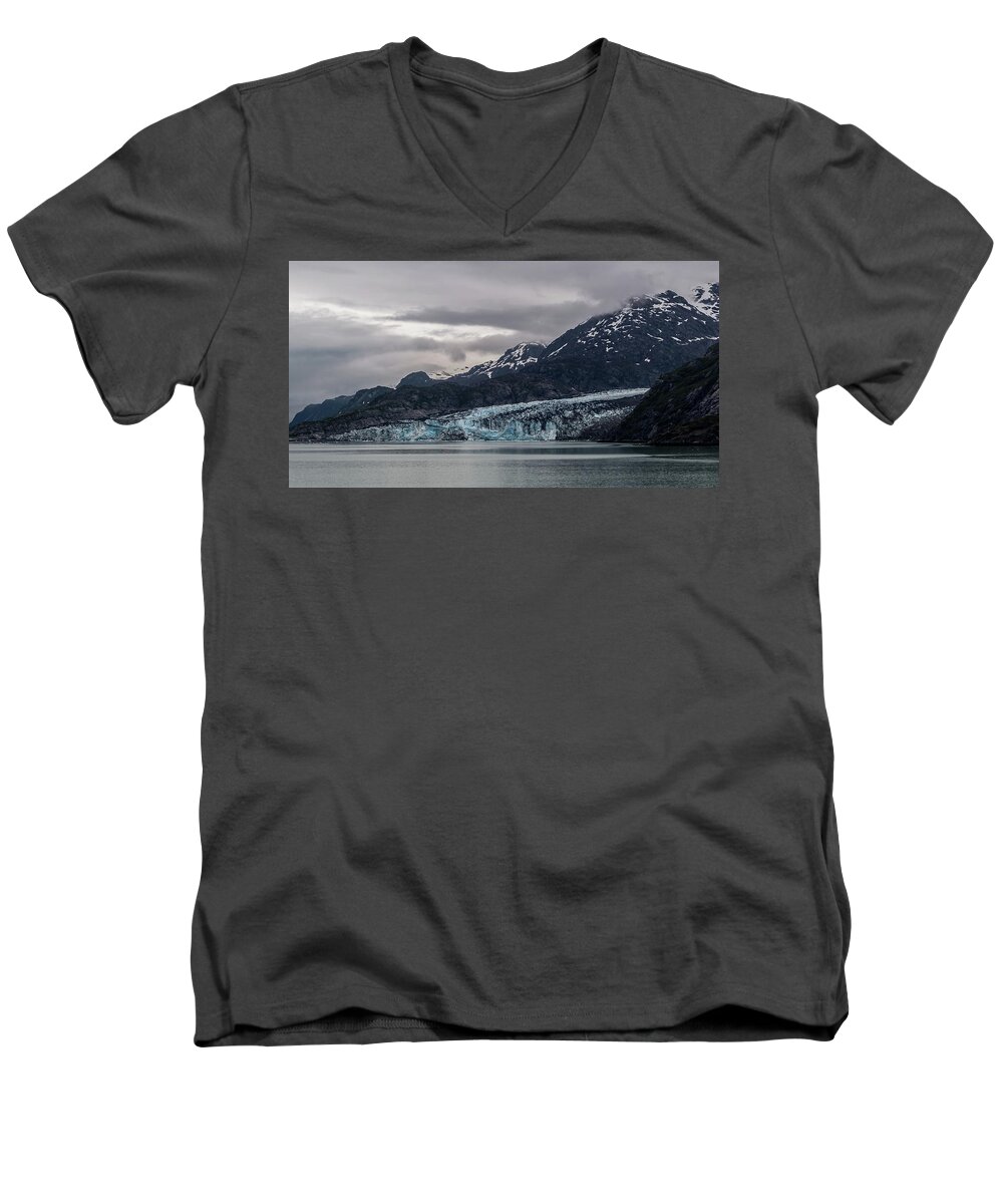 Glacier Bay National Park Men's V-Neck T-Shirt featuring the photograph Glacier Bay by Ed Clark