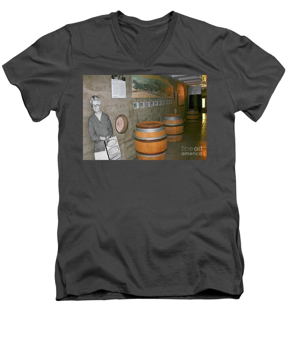 Gabriele Pomykaj Men's V-Neck T-Shirt featuring the photograph Glen Ellen Wine and History by Gabriele Pomykaj