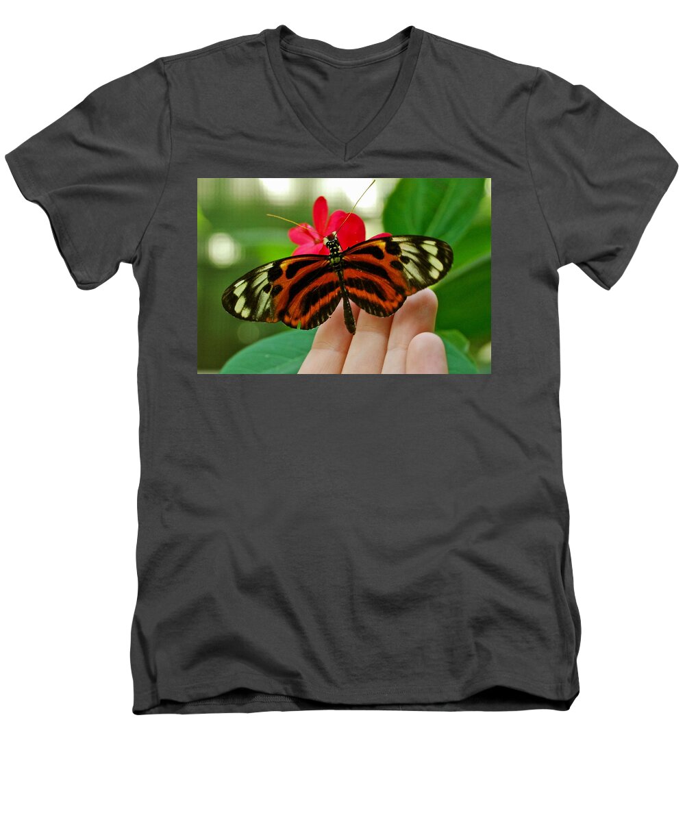 Butterfly Men's V-Neck T-Shirt featuring the photograph God's Handiwork by Debbie Karnes