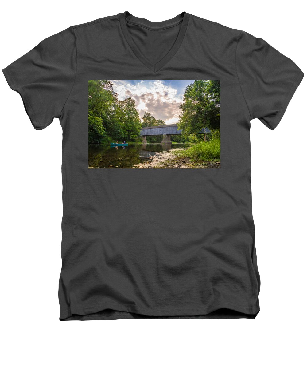 Pennsylvania Men's V-Neck T-Shirt featuring the photograph Good to Canoe by Kristopher Schoenleber