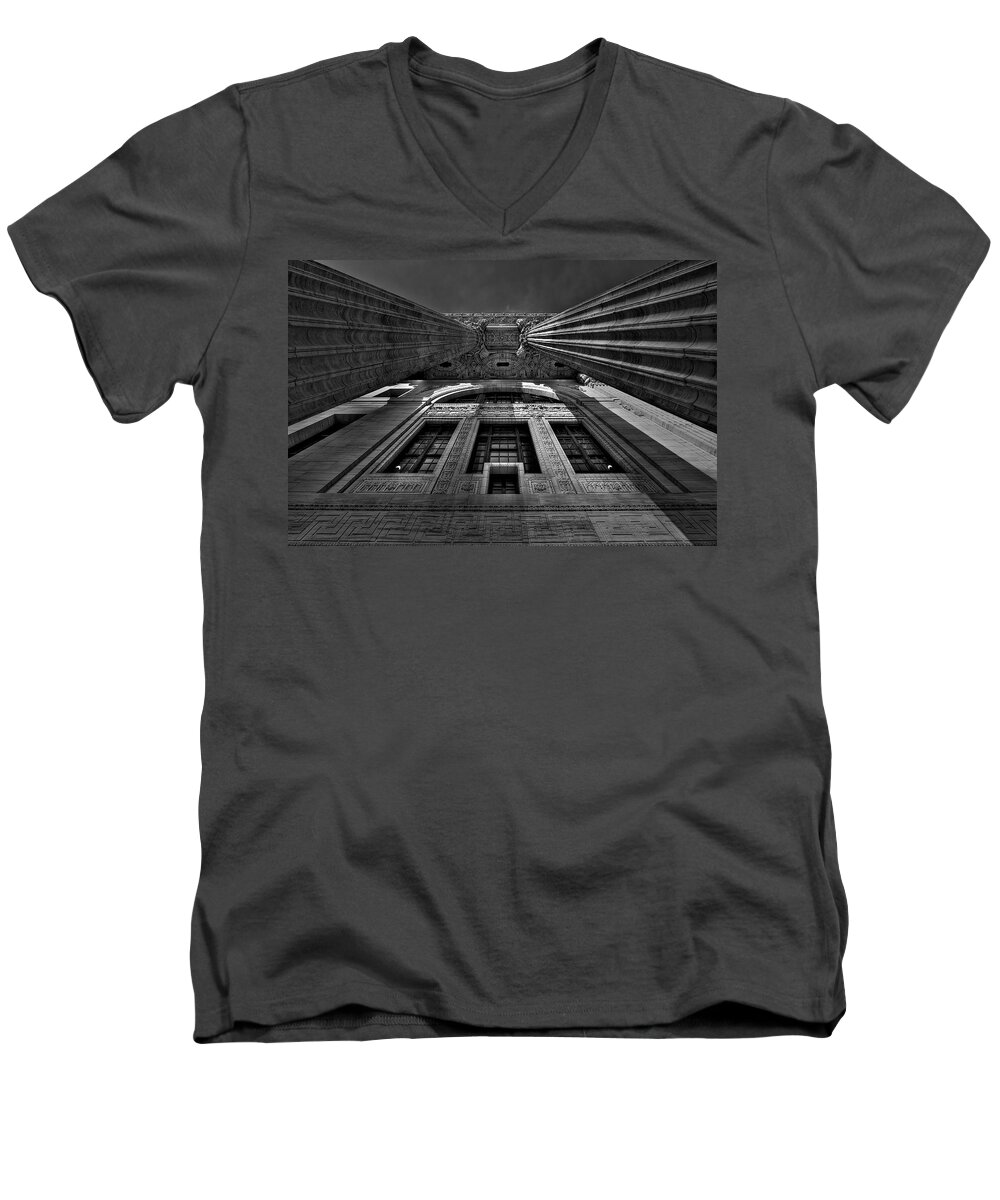 Albany Men's V-Neck T-Shirt featuring the photograph Gotham by Neil Shapiro