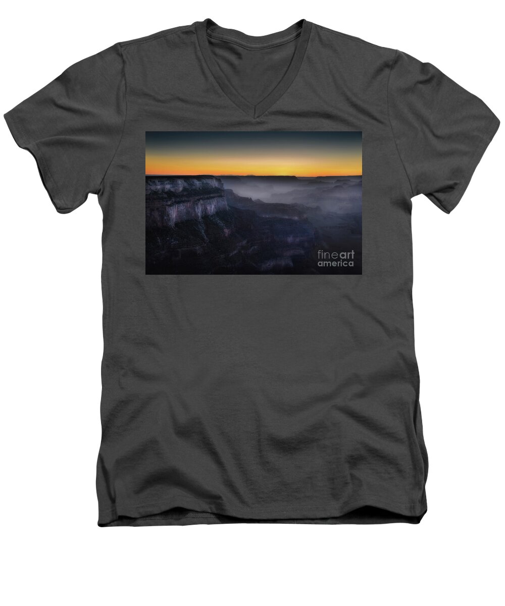 America Men's V-Neck T-Shirt featuring the photograph Grand Canyon at twilight by RicardMN Photography