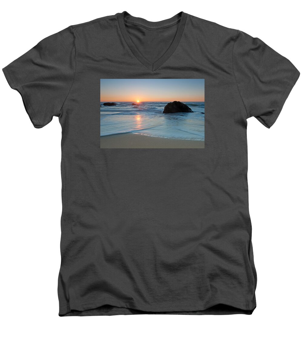 Gray Whale Cove State Beach Men's V-Neck T-Shirt featuring the photograph Gray Whale Cove State Beach 2 by Catherine Lau