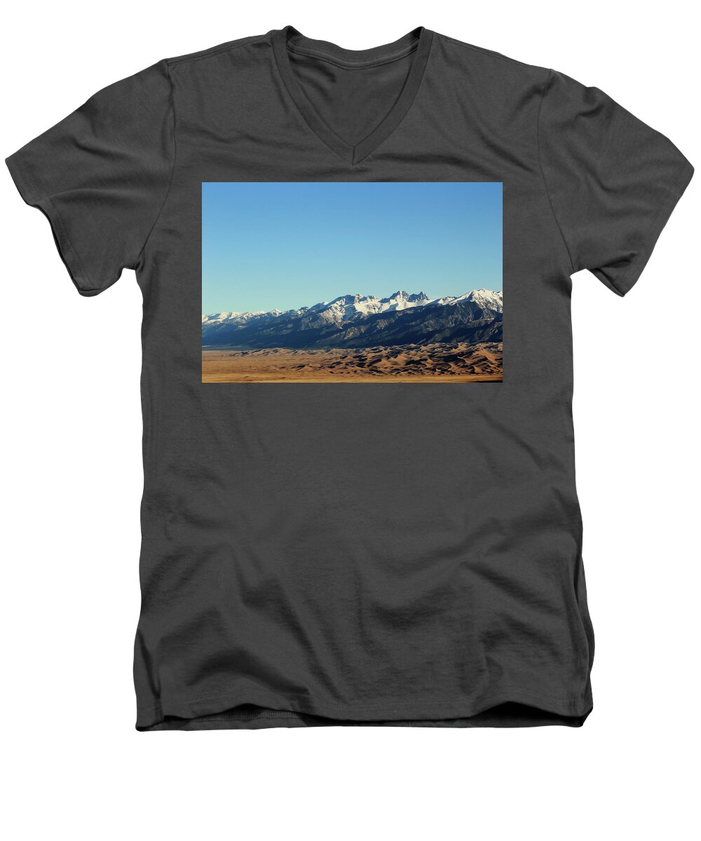 Great Sand Dunes Men's V-Neck T-Shirt featuring the photograph Great Sand Dunes Morning by David Diaz